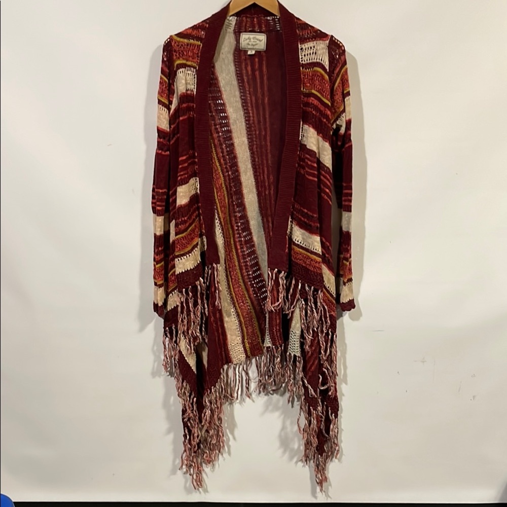Lucky Brand Multicolor Fringe Cardigan